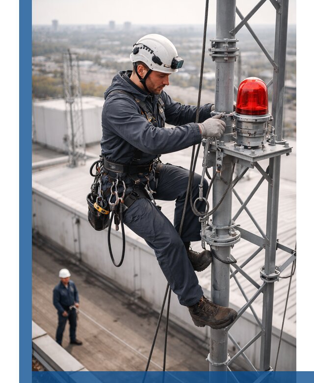 Монтаж заградительных огней и обслуживание объектов в Бузулуке