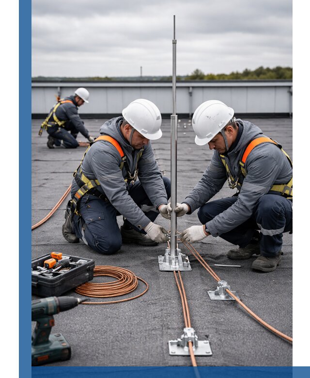 Монтаж молниезащиты на кровле в Бузулуке под ключ с гарантией