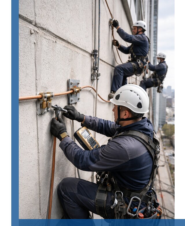 Монтаж системы заземления здания и молниезащиты в Бузулуке