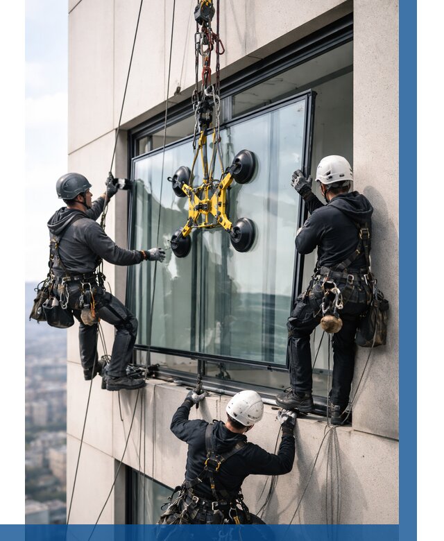 Монтаж стеклопакетов на высоте в Бузулуке от 3336 р. | ВЫСОТНИК-Бзл