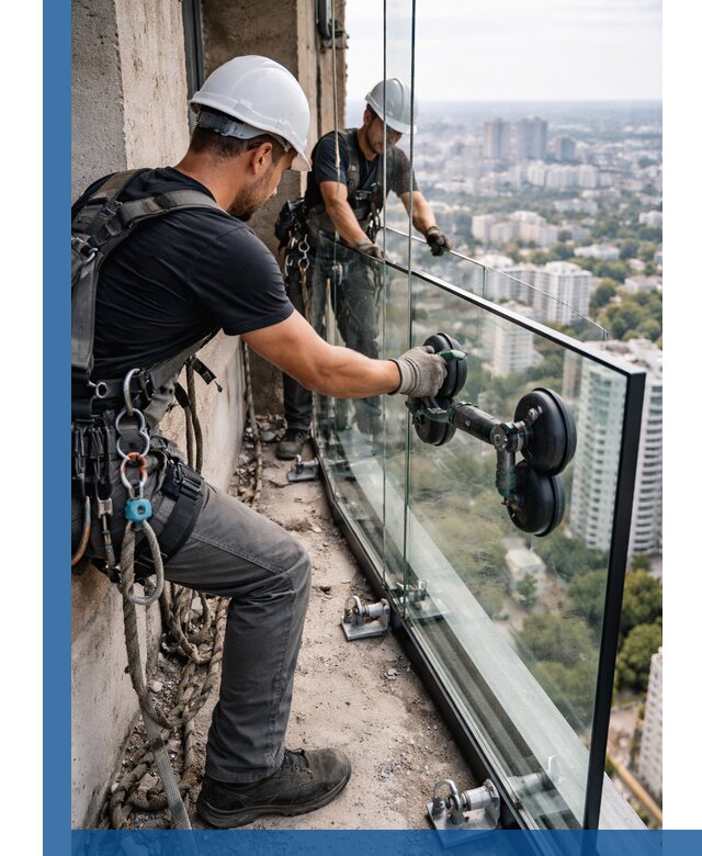 Монтаж стеклянных ограждений под ключ с гарантией в Бузулуке