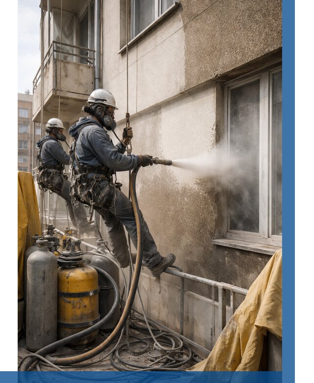 Пескоструйная очистка фасада в Бузулуке от 678 р. | ВЫСОТНИК-Бзл