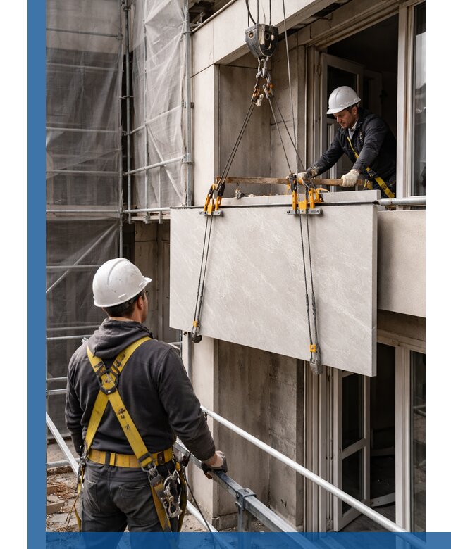 Подъем керамогранита на этаж в Бузулуке грузчиками и техникой