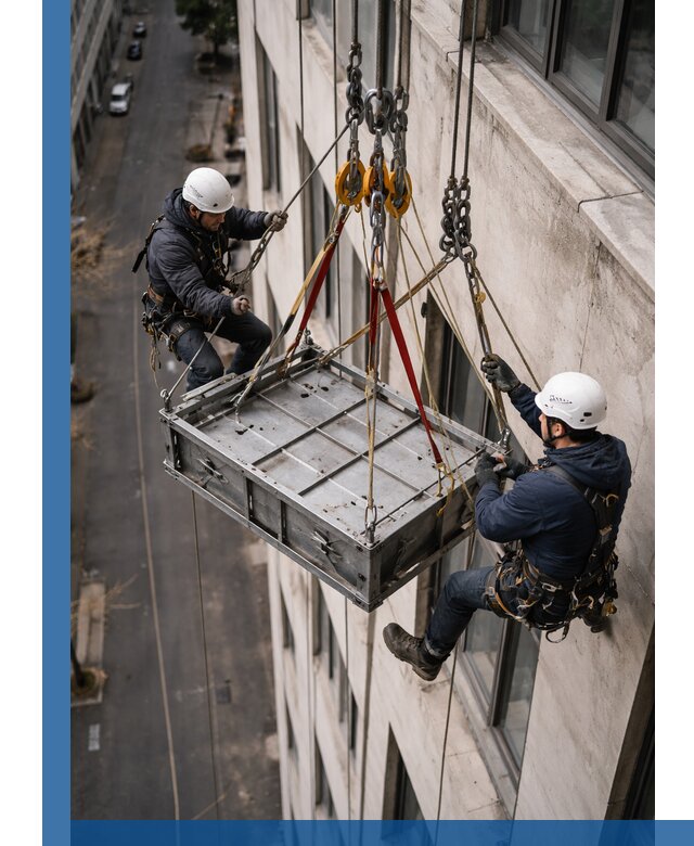 Спуск и подъем грузов по фасаду в Бузулуке для зданий