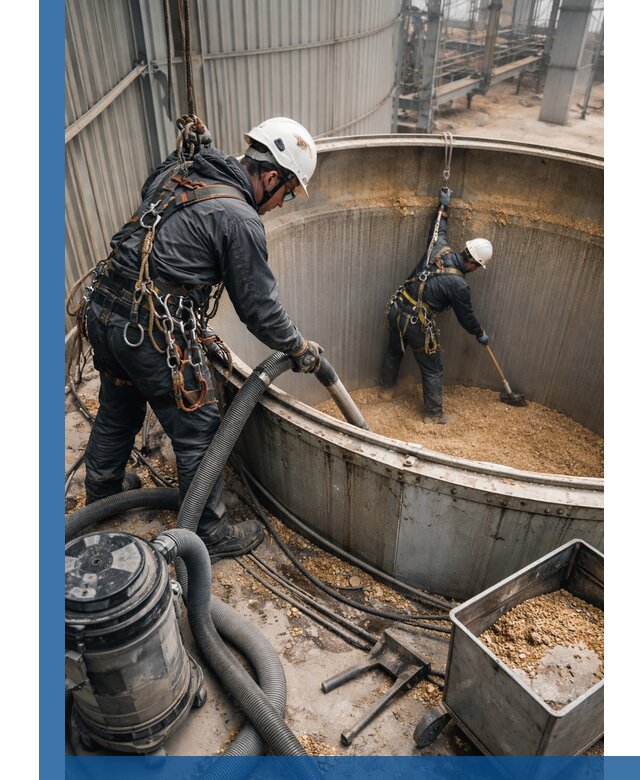 Профессиональная чистка зерновых бункеров в Бузулуке с выездом