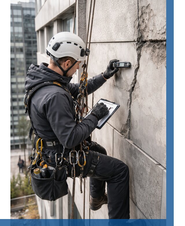 Обследование фасада альпинистами в Бузулуке от 125 р. | ВЫСОТНИК-Бзл