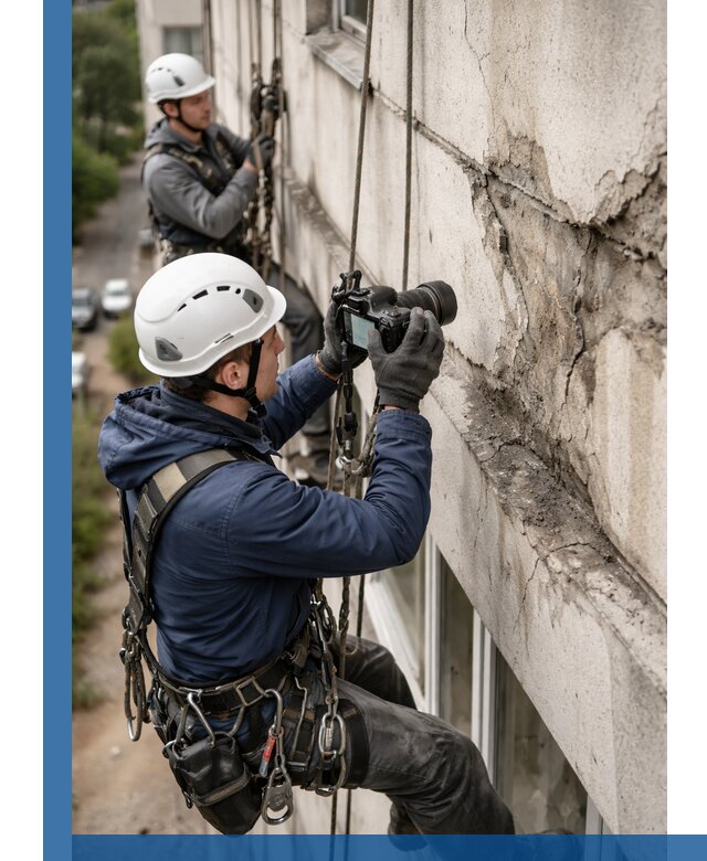Фотофиксация дефектов фасада с высотной съемкой в Бузулуке