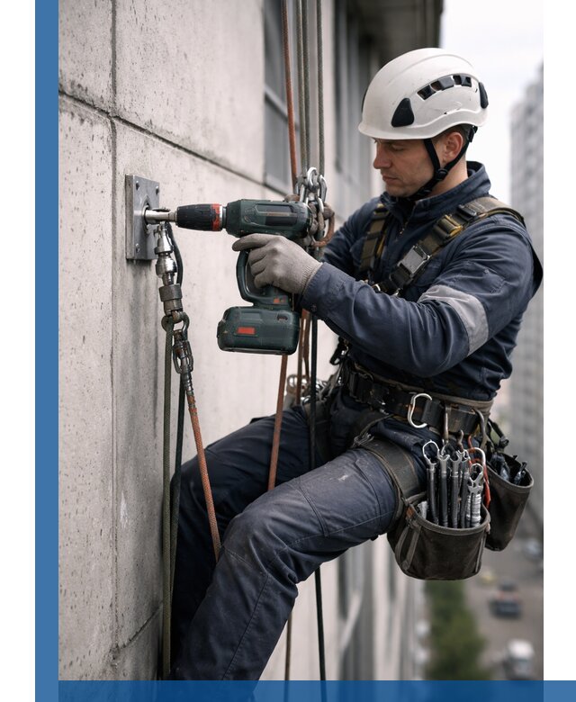 Установка анкерных точек для высотных работ в Бузулуке